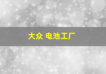 大众 电池工厂